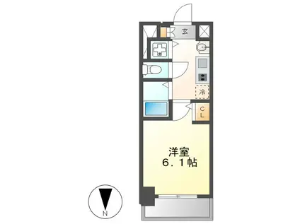 プレサンス名古屋STATIONアブソリュート(1K/6階)の間取り写真