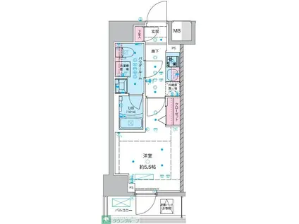GENOVIA西川口III(1K/7階)の間取り写真