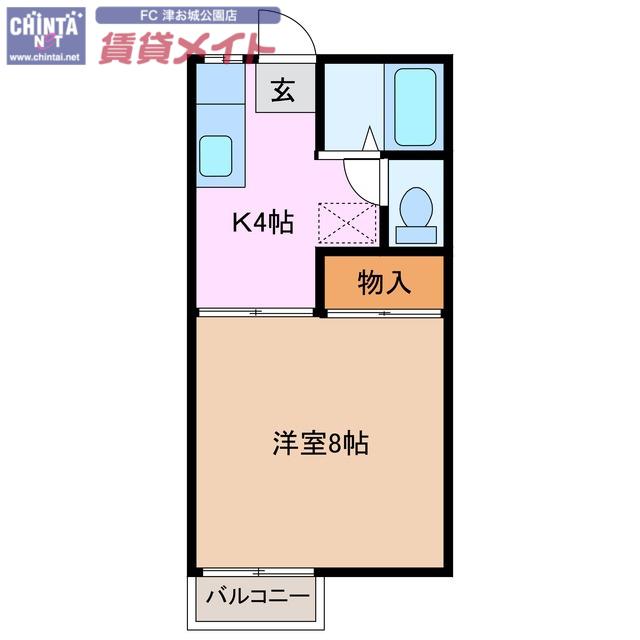 ハイム江戸橋(1K/2階)の間取り写真