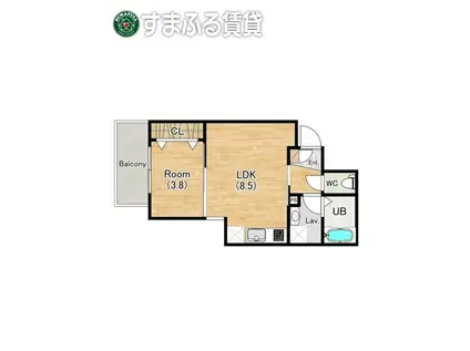 ジーメゾン草刈エルペシア(1LDK/1階)の間取り写真