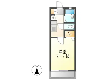 ヤングパレスB棟(1K/2階)の間取り写真