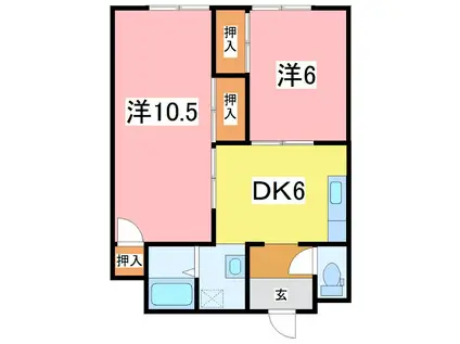 フラワーハイツ(2LDK/1階)の間取り写真