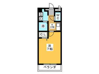 ベルドミール桑名(1K/3階)の間取り写真