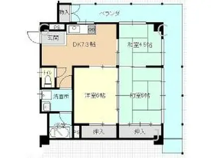 堀ビル(3DK/3階)の間取り写真