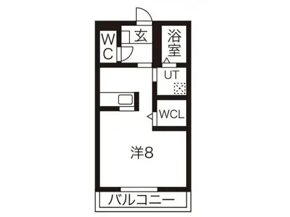 ジュネス八ツ面 D(1K/1階)の間取り写真