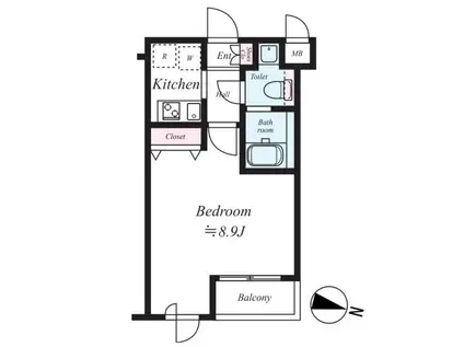 SIN-CITY哲学堂REV PREST(1K/5階)の間取り写真
