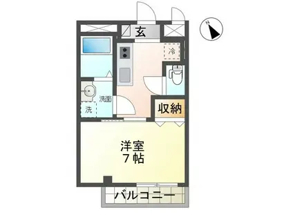 レアリゼREALISER(1K/2階)の間取り写真
