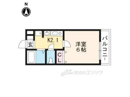 STRAIGHT ONE (1K/1階)の間取り写真