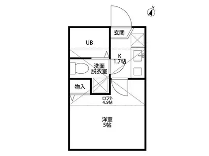 アベニューハイム(1K/1階)の間取り写真