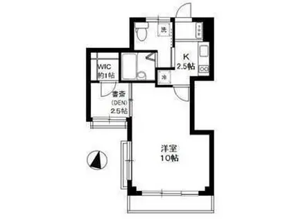 アンカンシェル松島(1SK/2階)の間取り写真