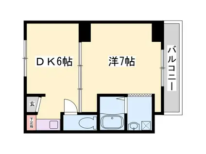 ヴィラナリー相生 1号棟(1DK/3階)の間取り写真