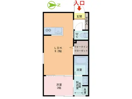 ECLATVII(1LDK/2階)の間取り写真