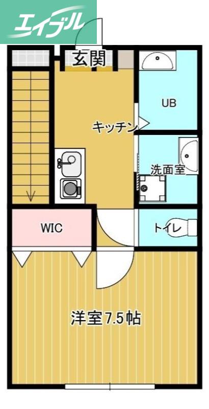 MALLOW B(1K/1階)の間取り写真