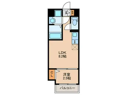 月光 博多東(1LDK/4階)の間取り写真