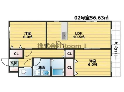 ルミナスコート・旭化成ヘーベルメゾンHEBEL HAUS(2LDK/1階)の間取り写真