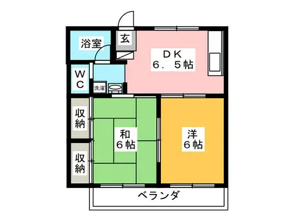 塚場ハイツNO1(2DK/2階)の間取り写真