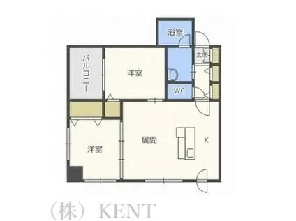 PARTIRE創成イースト(2LDK/6階)の間取り写真