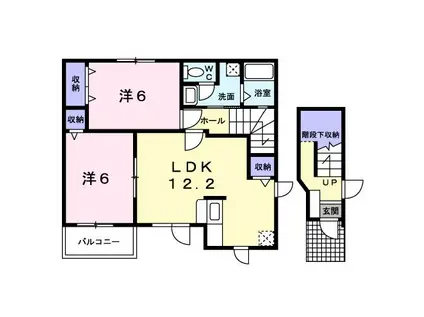 MILKY WAY(2LDK/2階)の間取り写真