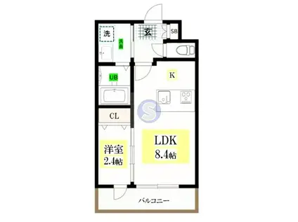 MJC京都西大路II(1LDK/4階)の間取り写真