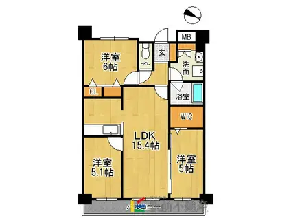 プライムメゾン セントラルパーク(3LDK/9階)の間取り写真