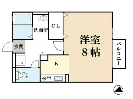 LITTLE MY(1K/2階)の間取り写真