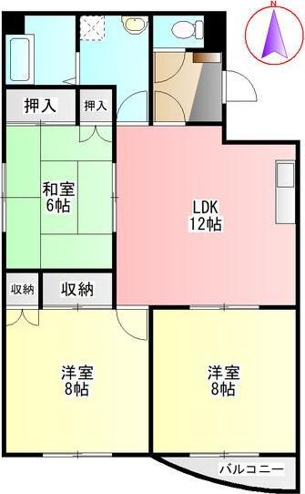 TKビル(3LDK/3階)の間取り写真