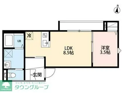フォート・デルッシ西都賀(1LDK/3階)の間取り写真