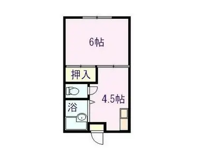 パインコーポA(1K/1階)の間取り写真