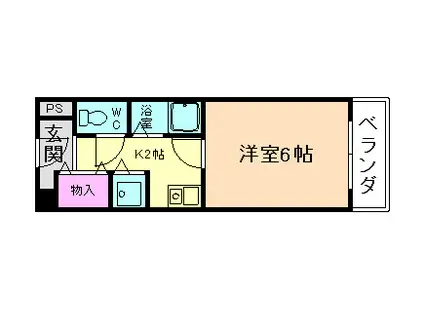 PISO(1K/2階)の間取り写真