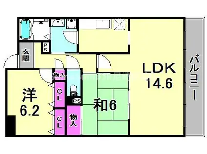 アルデール・カサ(2LDK/1階)の間取り写真