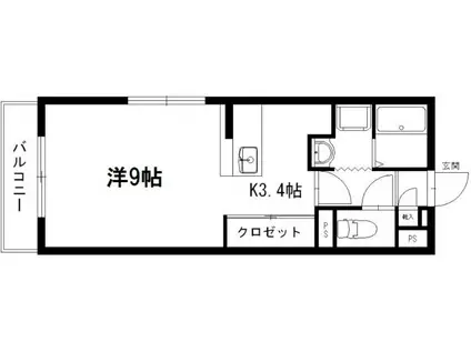 カルミア(1K/2階)の間取り写真
