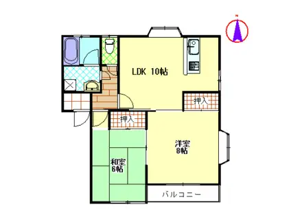 アーバン佐藤II(2LDK/2階)の間取り写真