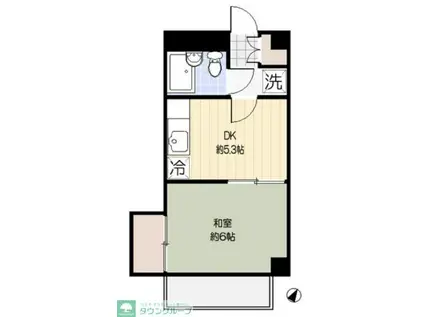 セダーバック(1DK/2階)の間取り写真