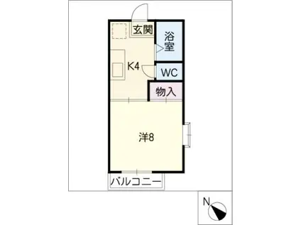 コリーナ前山(1K/2階)の間取り写真