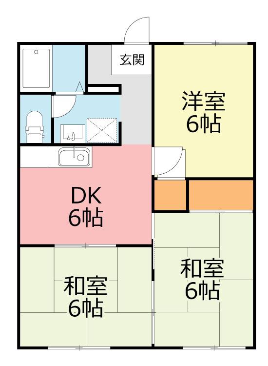 コーポ惣領(3DK/1階)の間取り写真