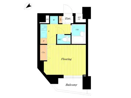 パークウェル銀座東(1K/8階)の間取り写真