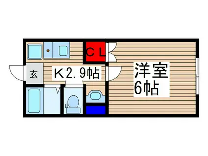 ミラベル大和田(1K/1階)の間取り写真