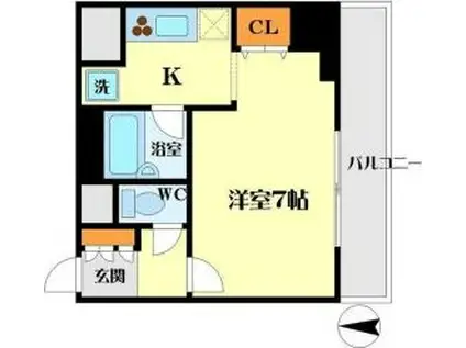 アーデン江坂(ワンルーム/11階)の間取り写真