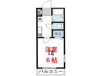 ハイツアオキ第23(1K/2階)の間取り写真