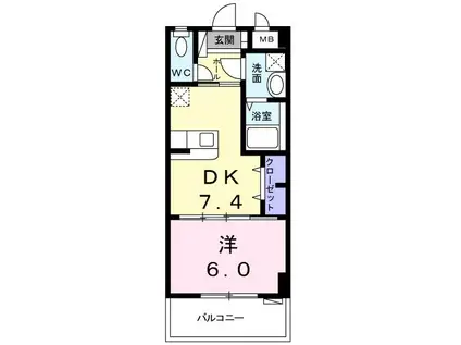 サンフラワー丸市IV(1DK/1階)の間取り写真