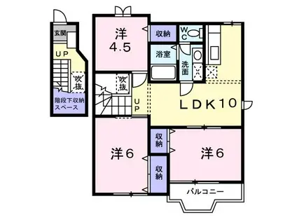 ル・プレンシュルA(3LDK/2階)の間取り写真