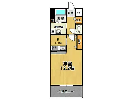 CASAアモールⅡ(ワンルーム/4階)の間取り写真