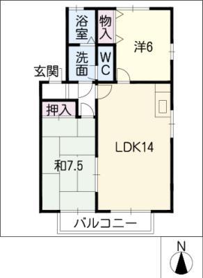 ノールフォレスト(2LDK/1階)の間取り写真