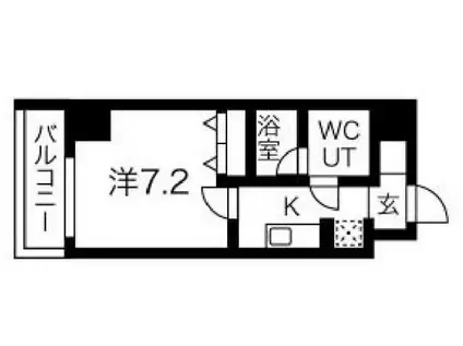 プレール・ドゥーク菊川(1K/2階)の間取り写真