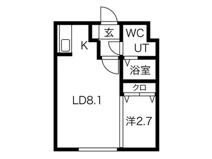 グランメール南郷14(1LDK/3階)の間取り写真