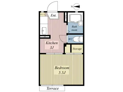 ニューコーポ若村(1K/2階)の間取り写真