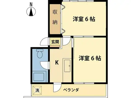 十条ハイツ(2K/1階)の間取り写真