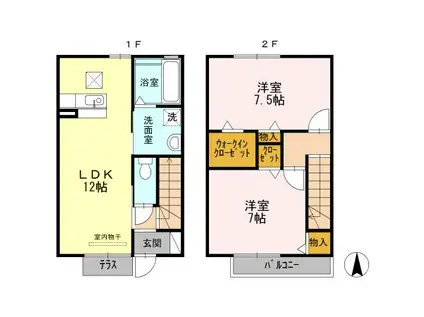 グラニューピース(2LDK/1階)の間取り写真