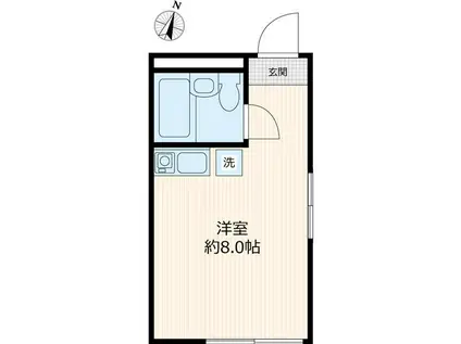 BLOOMING NAKAMAGOME(ワンルーム/1階)の間取り写真