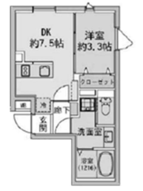 FABRIC蒲田ウエスト RESIDENCE(1DK/5階)の間取り写真